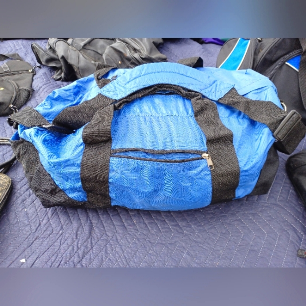 Blue with black Duffle Bag